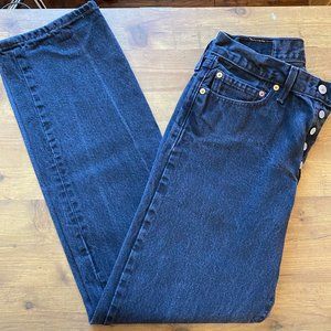 Mens Levi 501 Black Jeans, Size 33/34